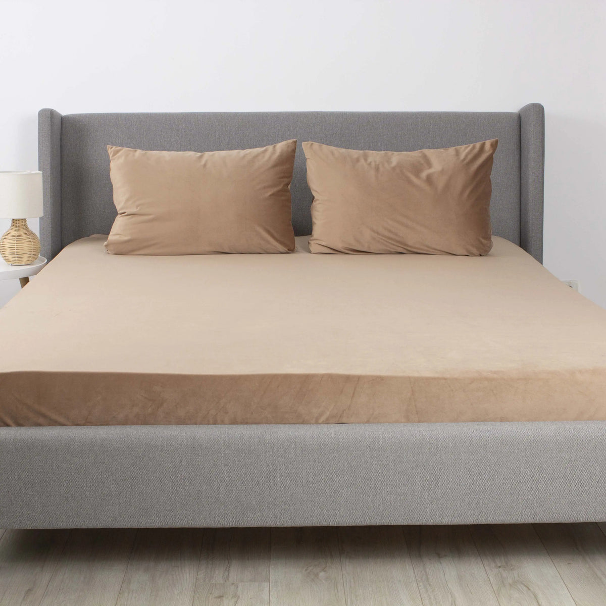 Простирадло ТЕП "VELOUR" з резинкою капучіно, 180х200