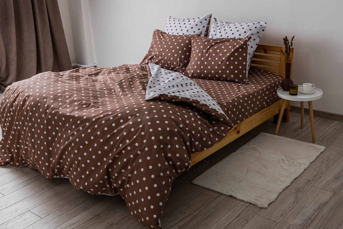 Комплект постільної білизни ТЕП "Happy Sleep" Cappuccino Dots, 50х70 євро