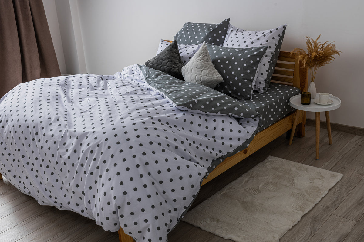 Комплект постільної білизни ТЕП "Happy Sleep" Grey Dots, 50х70 двоспальний