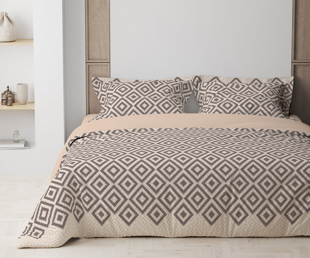 Комплект постільної білизни ТЕП "Happy Sleep" Squares Beige, 50х70 полуторний
