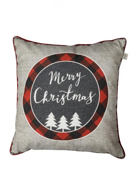 Наволочка декоративна Merry Christmas сіра ПРОВАНС, 45х45см 031692