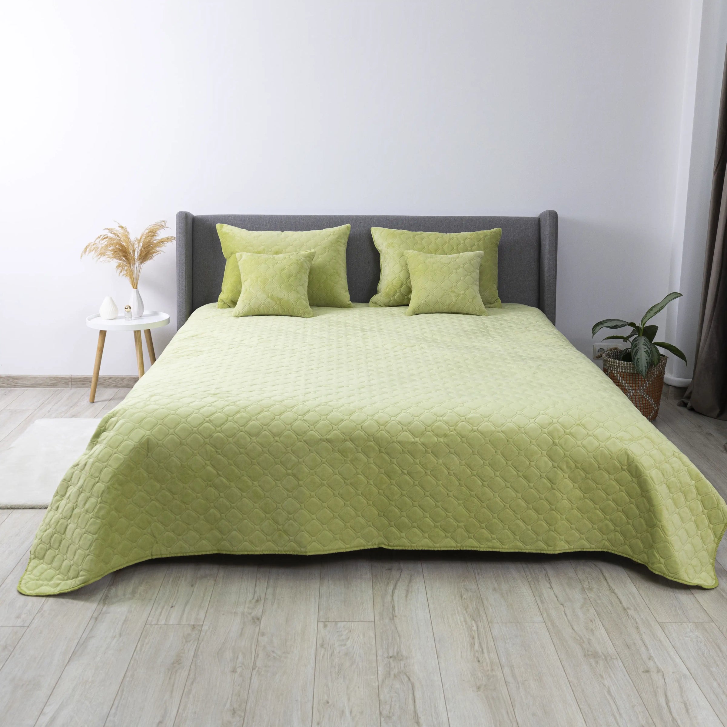 Покривало ТЕП "VELOUR" Салатове/Ромб прямий, 150x210