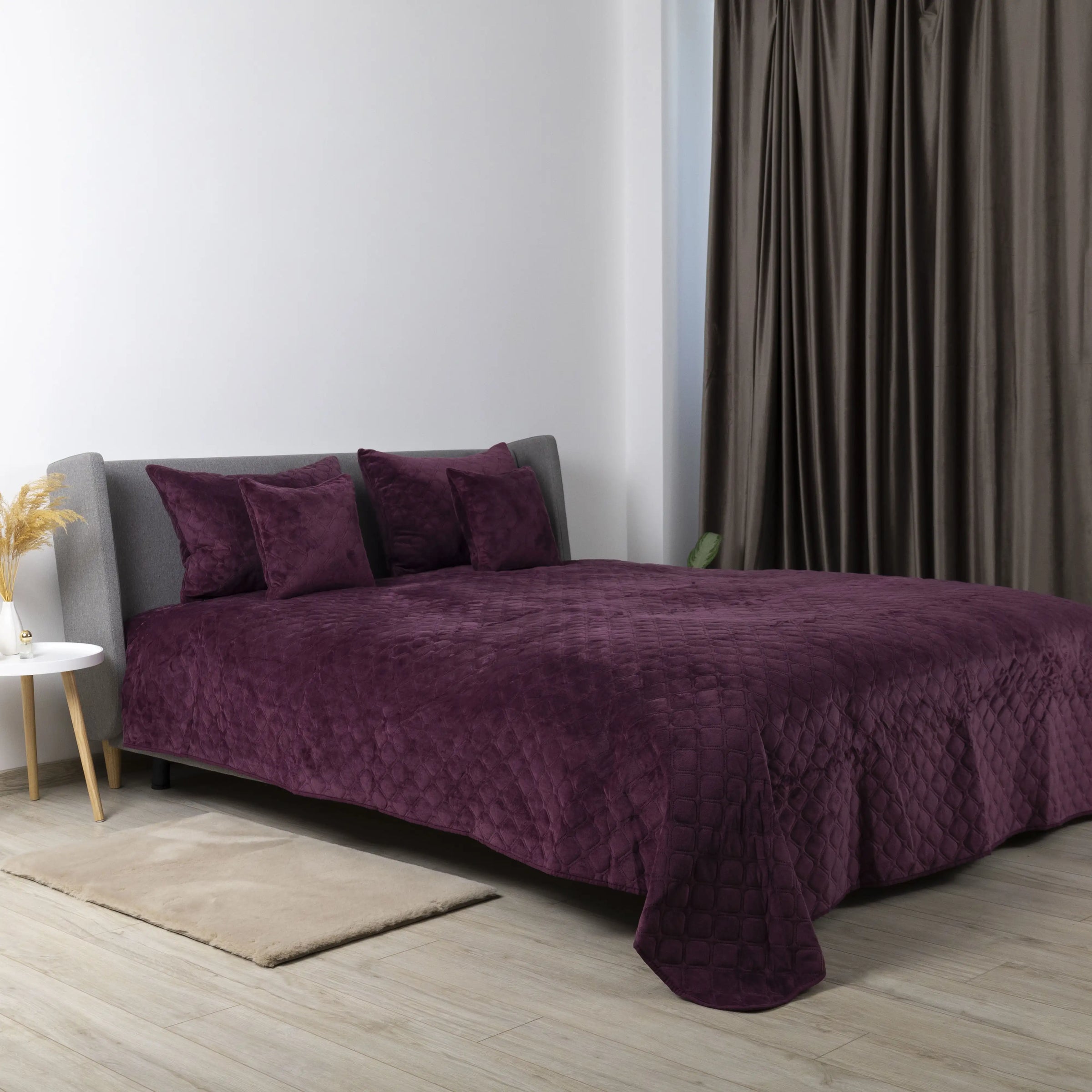 Покривало ТЕП "VELOUR" Бордо/Ромб прямий, 150x210