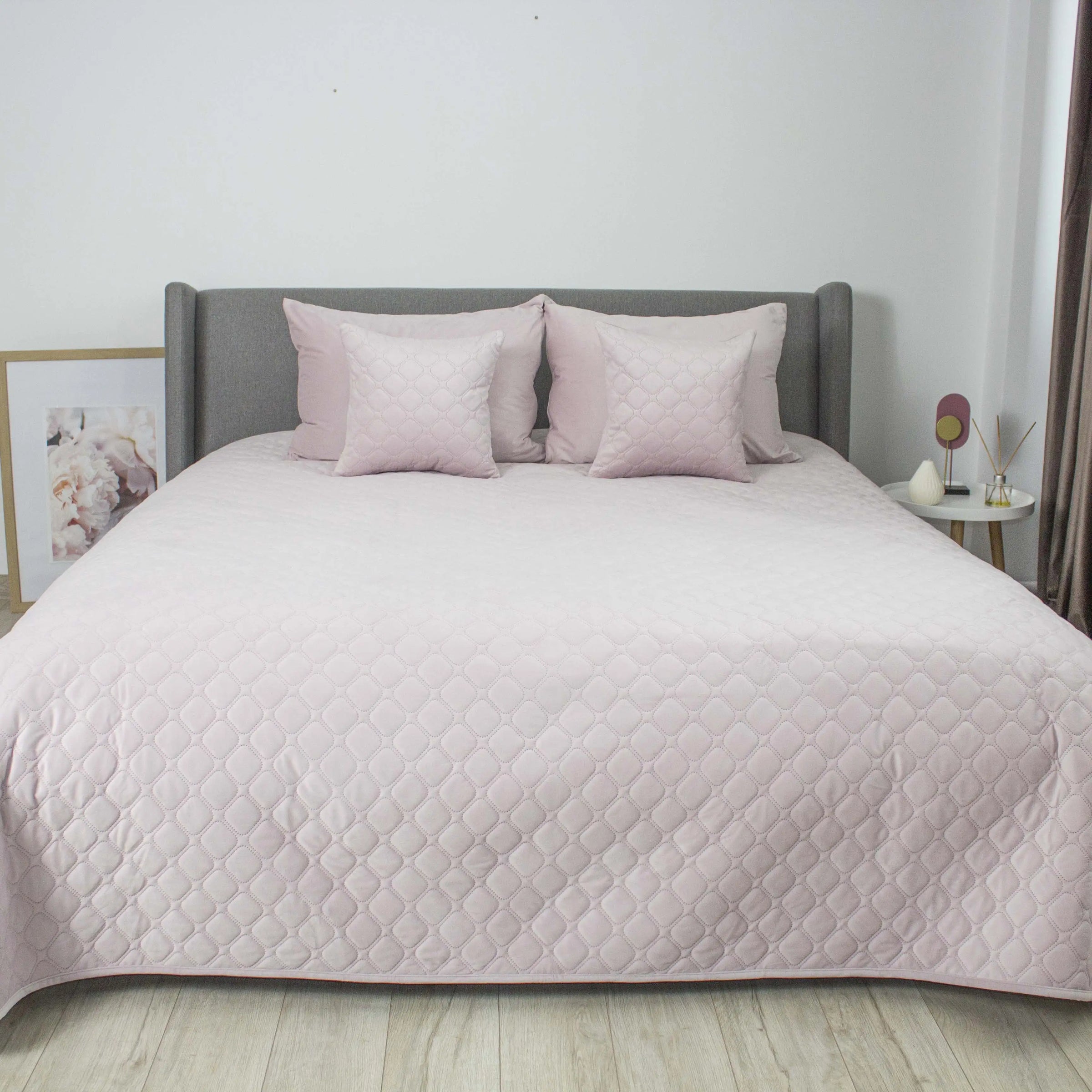 Покривало VELOUR Lavender ромб круглий 240х260