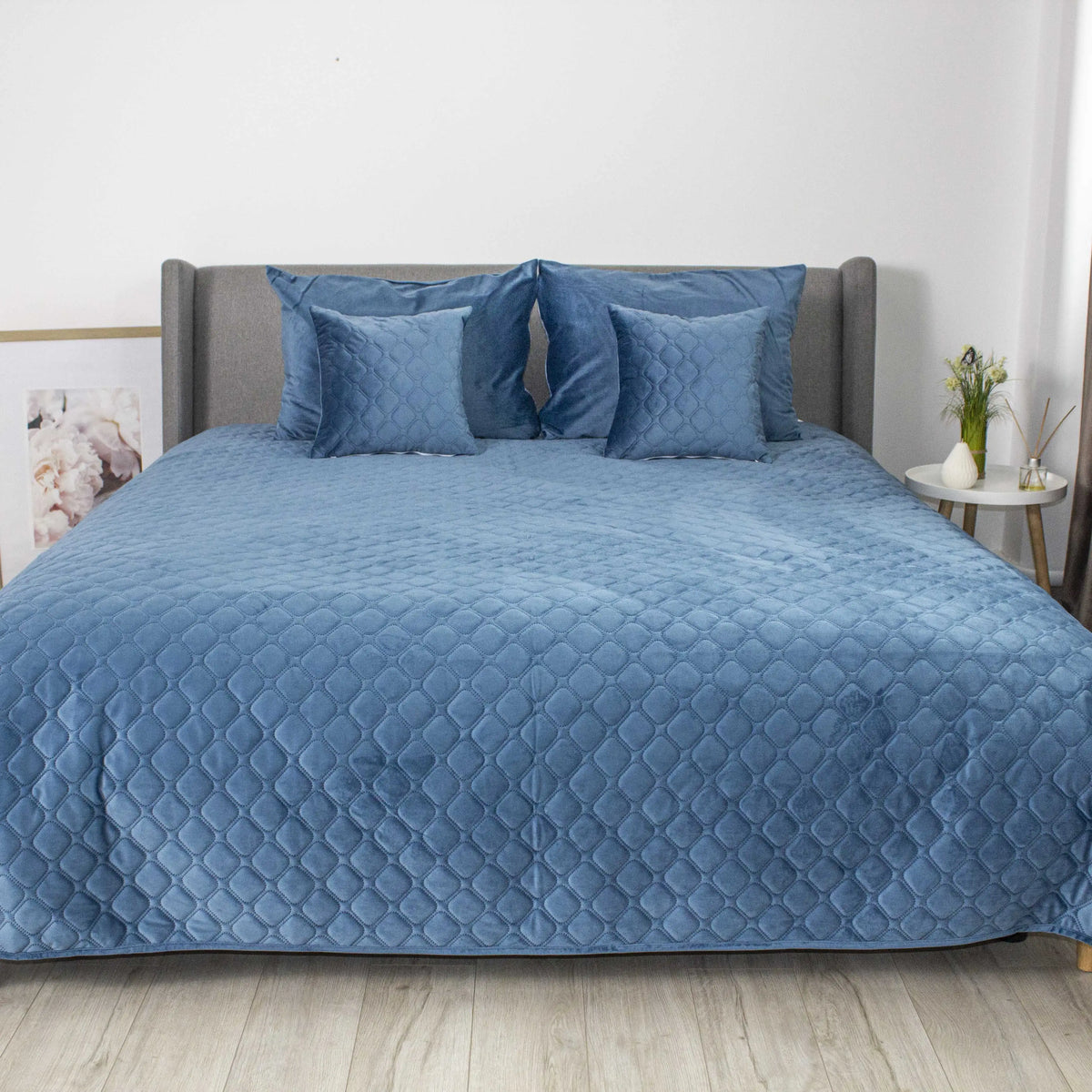 Покривало ТЕП "VELOUR" 1 наволочка Azure blue/Ромб круглий, 220x240