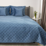 Покривало VELOUR Azure blue ромб круглий