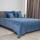 Покривало VELOUR Azure blue ромб круглий