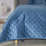 Покривало VELOUR Azure blue ромб круглий