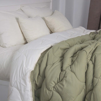 Ковдра Duo Season оливкова/молочна, 200x210