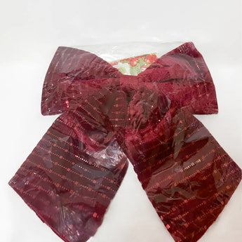 Декоративний бант «Festive Spirit», 30x35 см, бордовий, вельвет