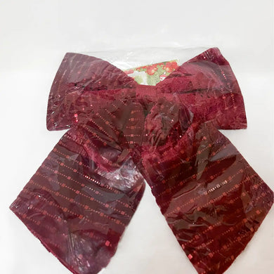 Декоративний бант «Festive Spirit», 30x35 см, бордовий, вельвет