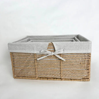 Комплект кошиків для дому Linen Harmony, 4 шт, прямокутні, молочні