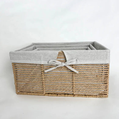 Комплект кошиків для дому Linen Harmony, 4 шт, прямокутні, молочні