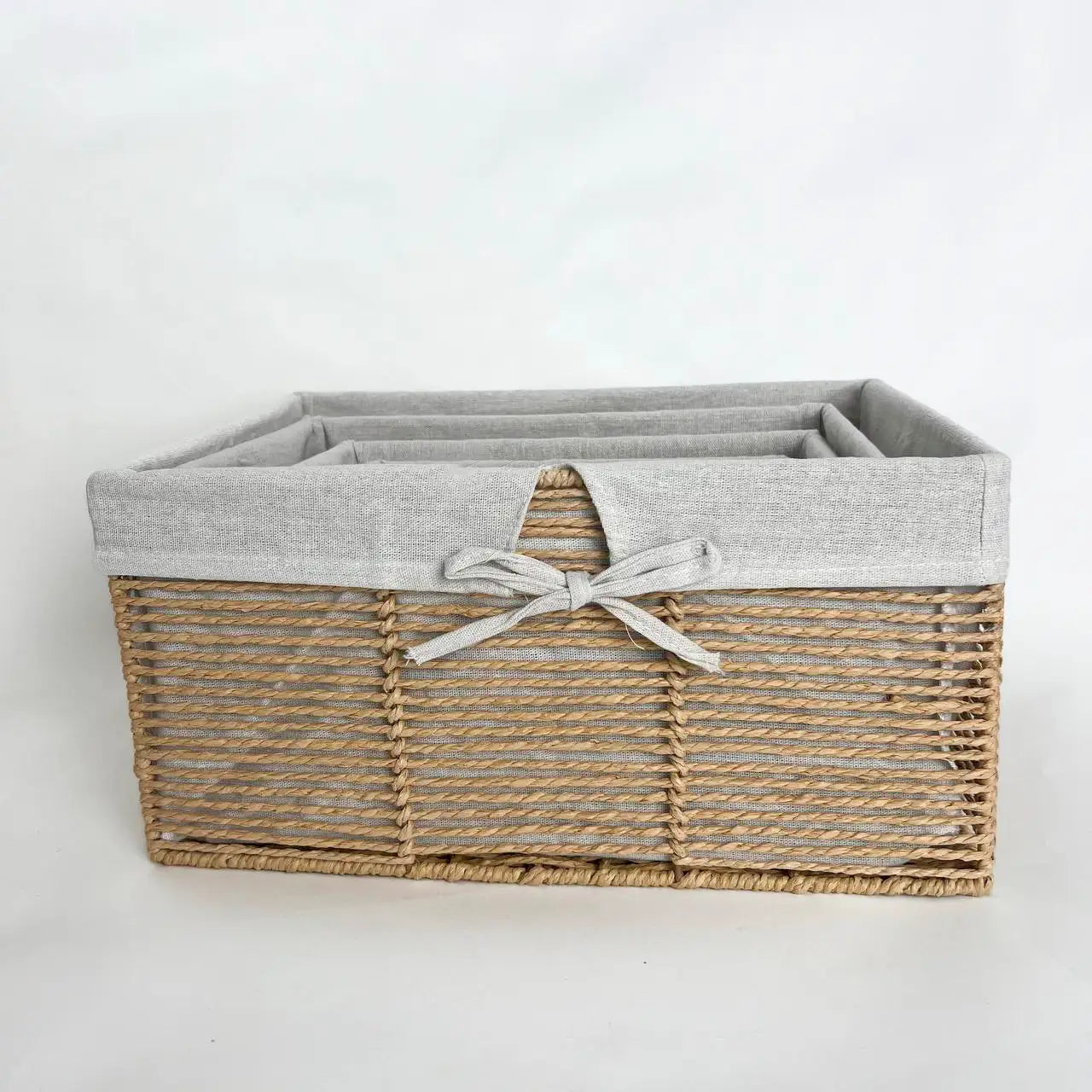 Комплект кошиків для дому Linen Harmony, 4 шт, прямокутні, молочні