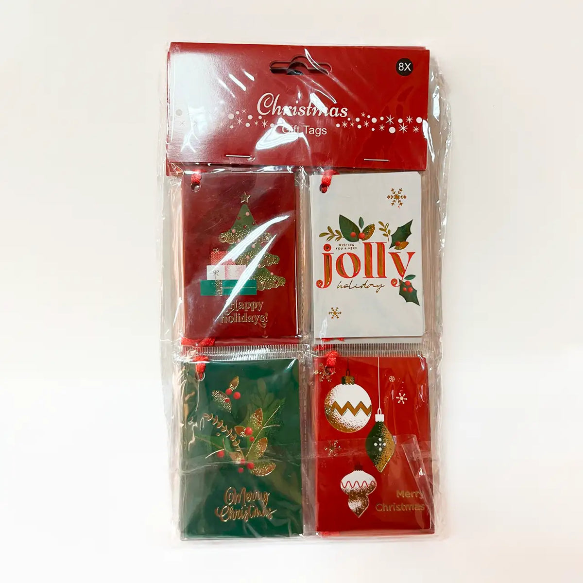 Набір різдвяних бірок «Cozy Gift», 8 шт, паперові, з малюнками