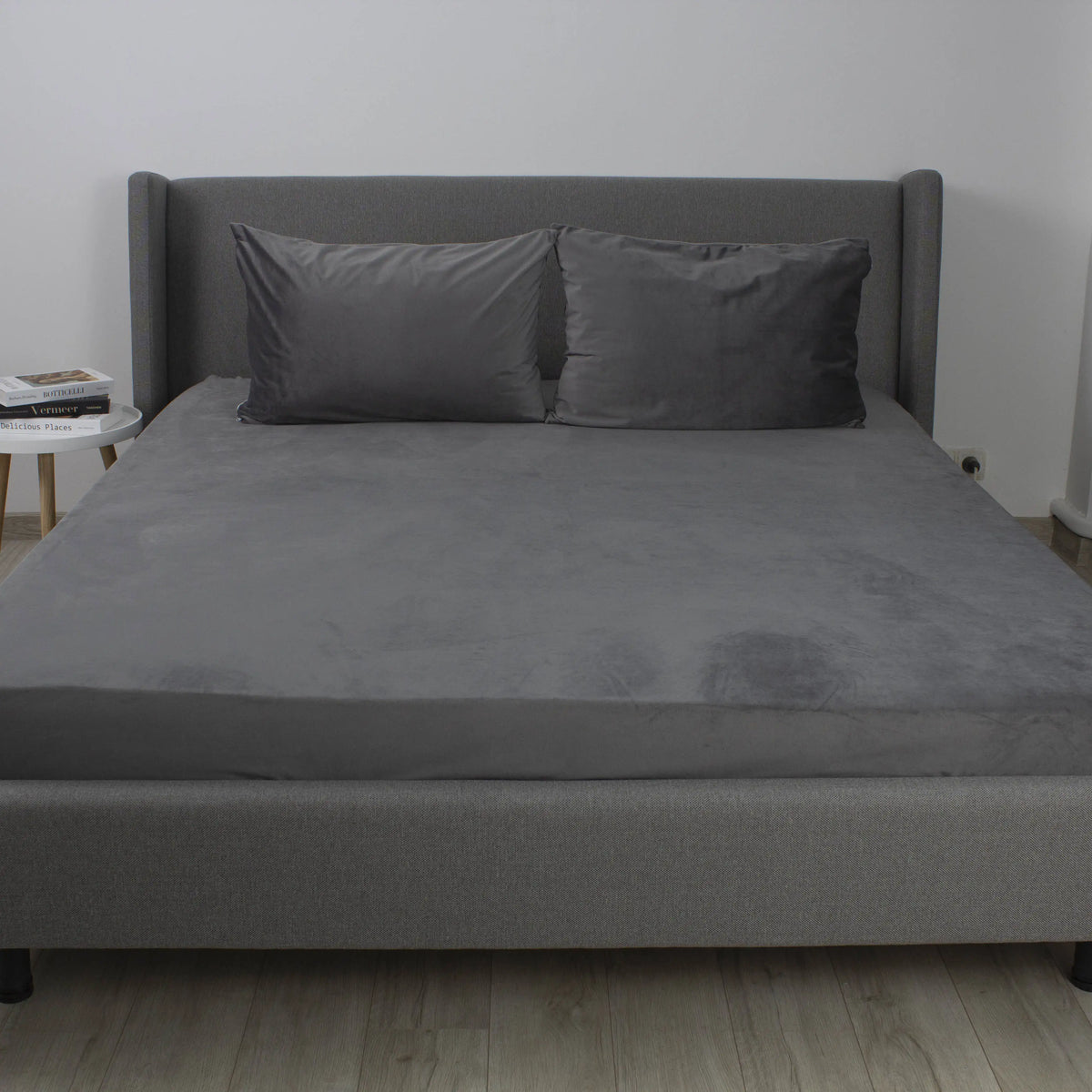 Простирадло ТЕП "VELOUR" з резинкою сіре, 90x200