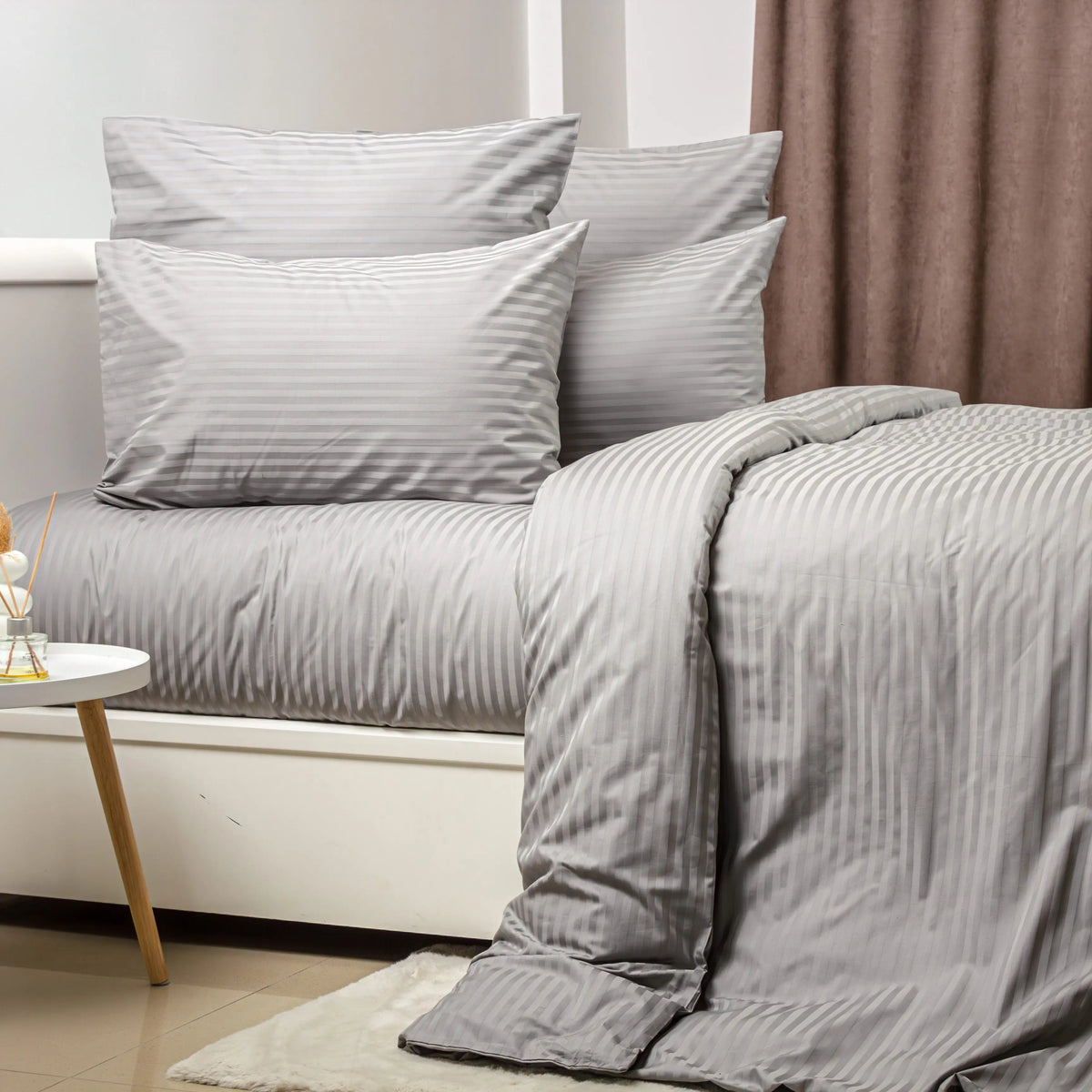 Підковдра ТЕП СТРАЙП САТИН PREMIUM Grey 200х215 см