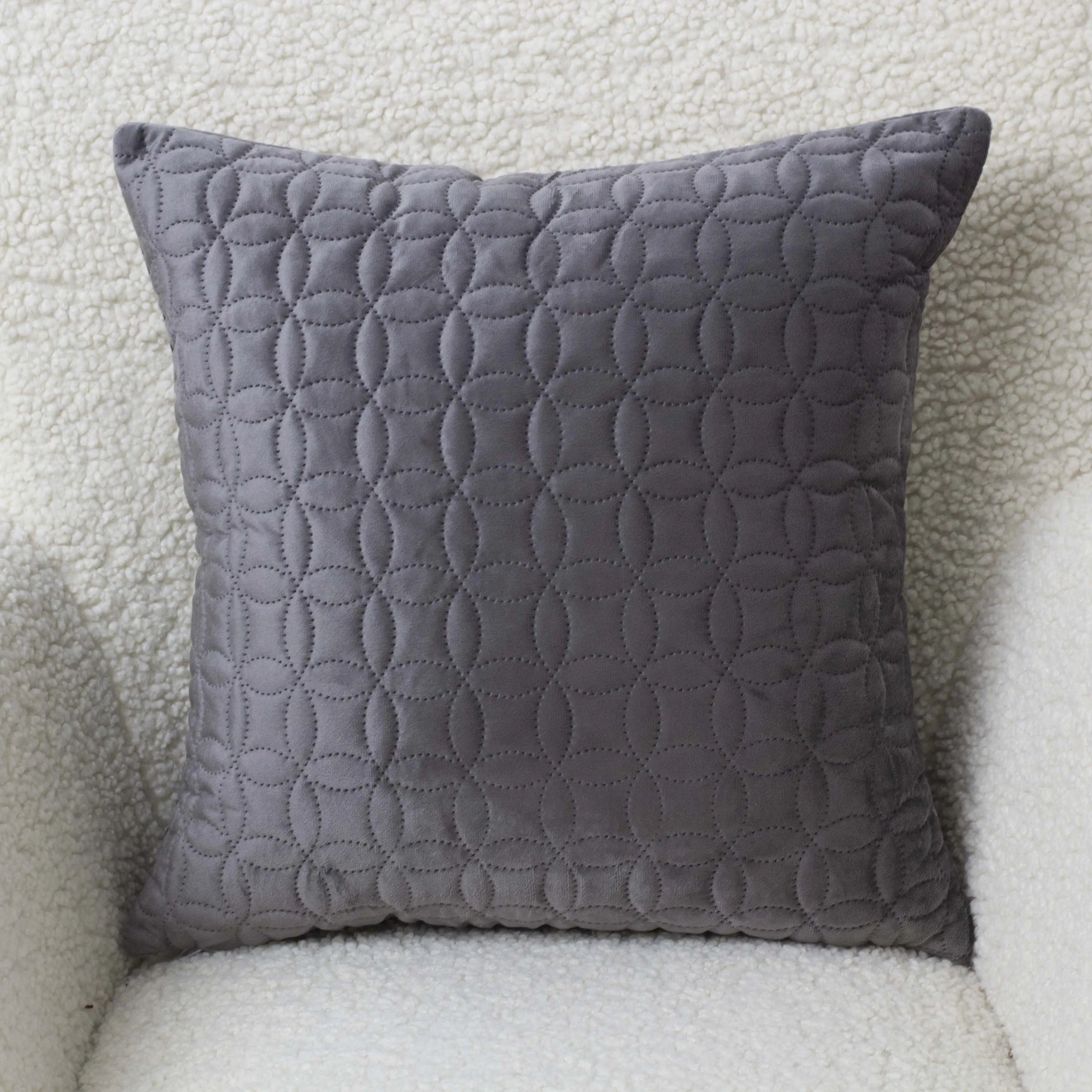 Наволочка декоративна ТЕП "VELOUR" 45*45 см з замком Сірий/Мозаїка, 45x45