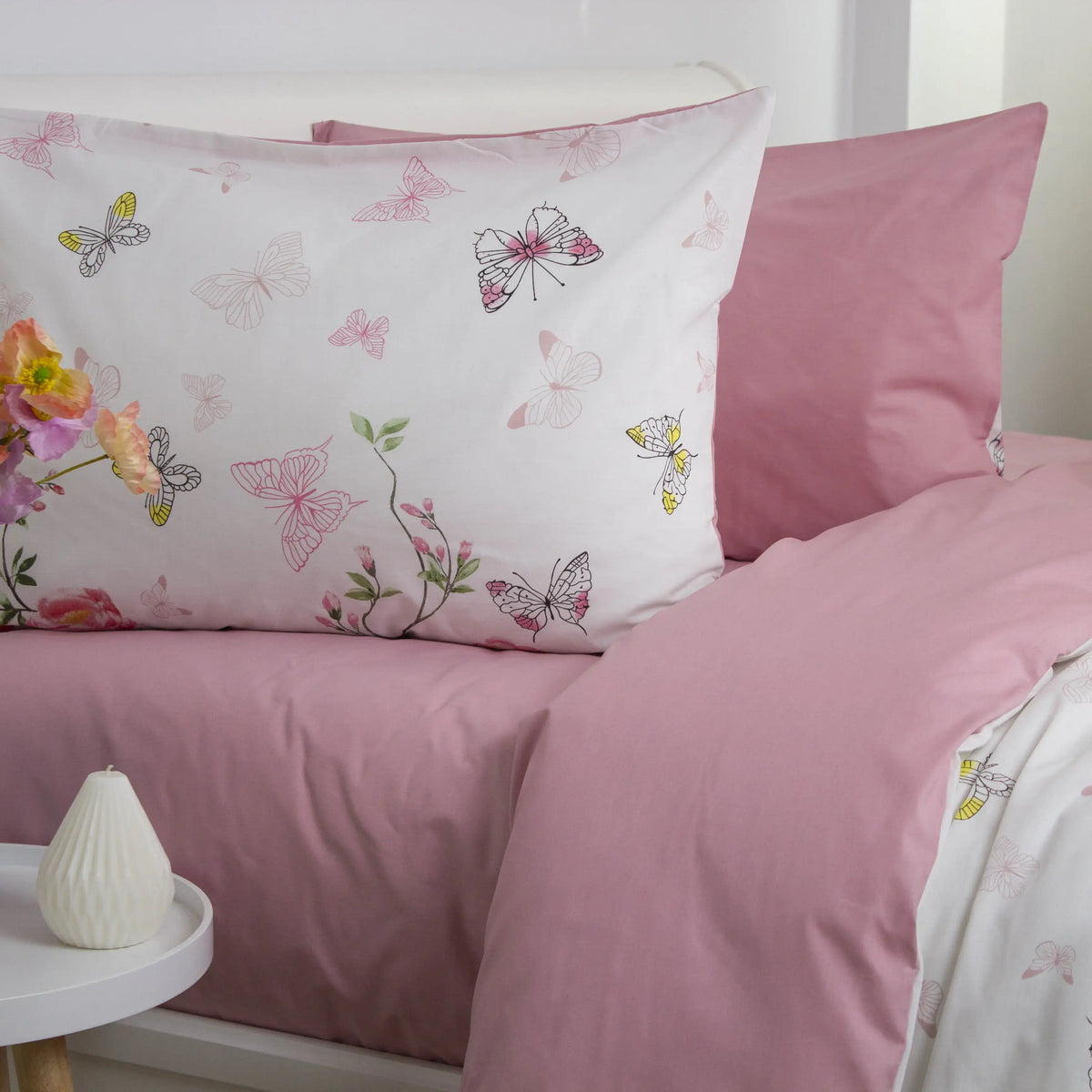 Комплект постільної білизни ТЕП "Happy Sleep" Pink Butterflies, полуторна