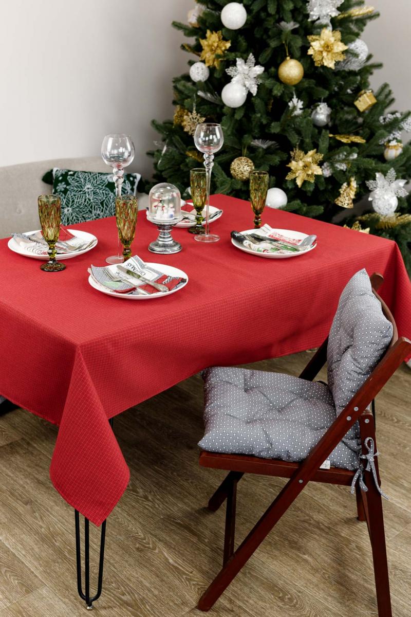 Скатертина Merry Christmas червона Прованс, 132х220 см