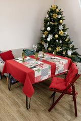 Скатертина Merry Christmas червона Прованс, 132х220 см