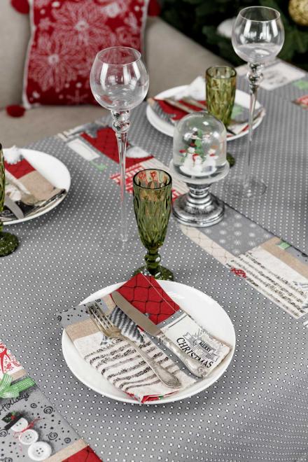 Доріжка на стіл Merry Christmas сіра ПРОВАНС, 40х140см 031480
