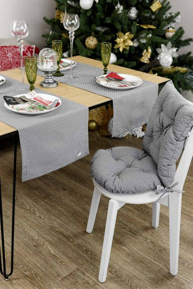 Кругла подушка на стілець Merry Christmas сіра ПРОВАНС, D40см 031488