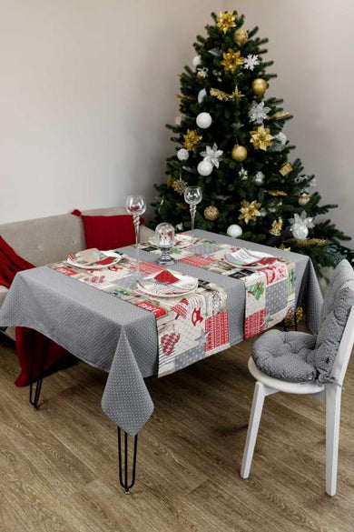 Скатертина Merry Christmas сіра ПРОВАНС, 132х180см 031467