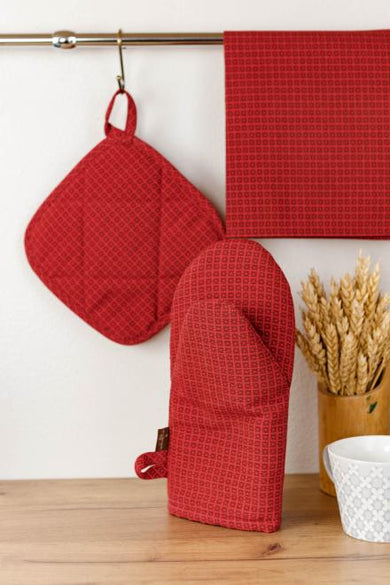 Набір рукавичка та прихватка червоний Merry ПРОВАНС, 32х20см 034942