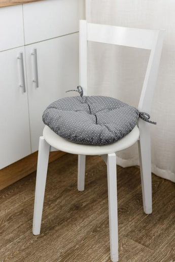 Кругла подушка на стілець Merry Christmas сіра ПРОВАНС, D40см 031488