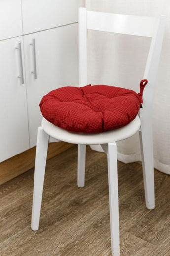 Кругла подушка на стілець Merry Christmas червона ПРОВАНС, D40см 031490