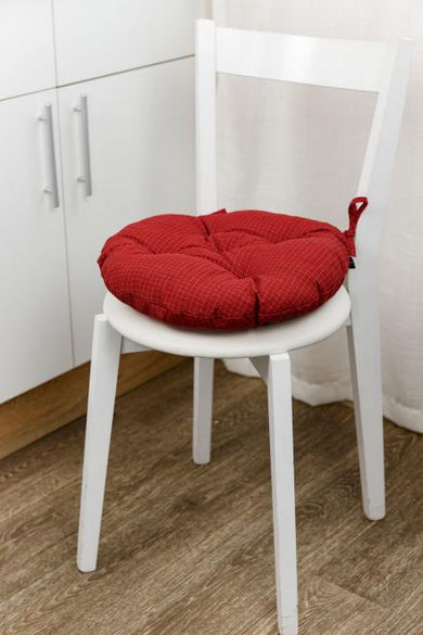 Кругла подушка на стілець Merry Christmas червона ПРОВАНС, D40см 031490