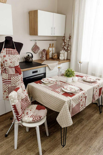 Скатертина Горох бордо ПРОВАНС, 136х220см 031598