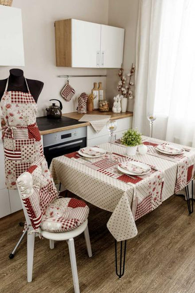 Скатертина Горох бордо ПРОВАНС, 120х136см 031558