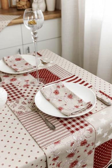 Доріжка на стіл Печворк бордо ПРОВАНС, 40х140см 031538