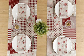 Доріжка на стіл Печворк бордо ПРОВАНС, 40х140см 031538