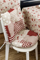 Кругла подушка на стілець Печворк бордо ПРОВАНС, D40см 031618