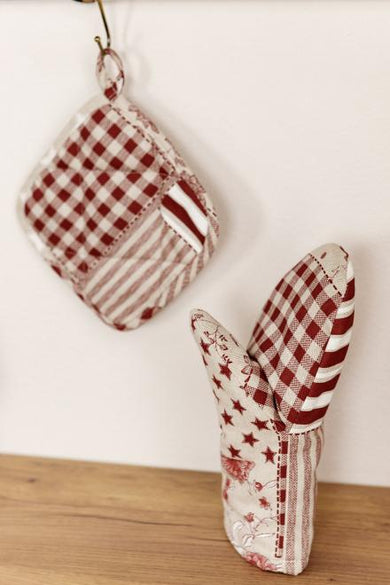 Рукавиця для кухні Печворк бордо ПРОВАНС, універсальний 031508