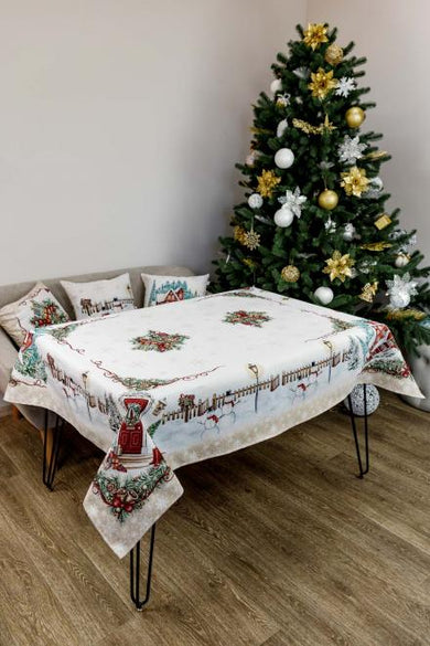 Скатертина гобеленова з велюром  Святковий дім ПРОВАНС, 135х300см 031287