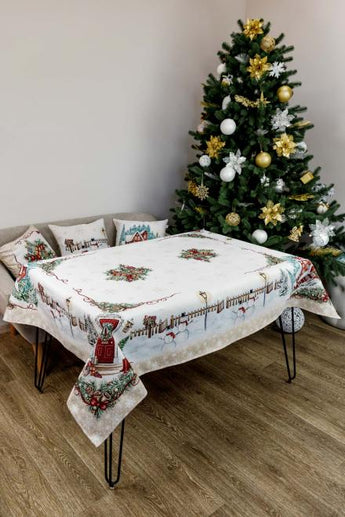 Скатертина гобеленова з велюром  Святковий дім ПРОВАНС, 135х350см 031289