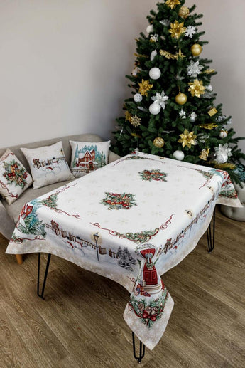 Подушка декоративна з велюром Сніговики ПРОВАНС, 45х45см 031413