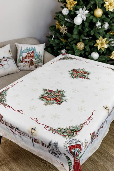 Скатертина гобеленова з велюром  Святковий дім ПРОВАНС, 135х350см 031289