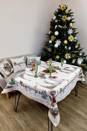 Скатертина гобеленова з велюром  Святковий дім ПРОВАНС, 135х260см 031285