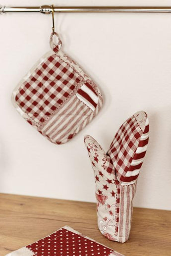 Прихватка Печворк бордо ПРОВАНС, 20х20см 031498