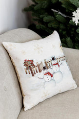 Подушка декоративна з велюром Сніговики ПРОВАНС, 45х45см 031413