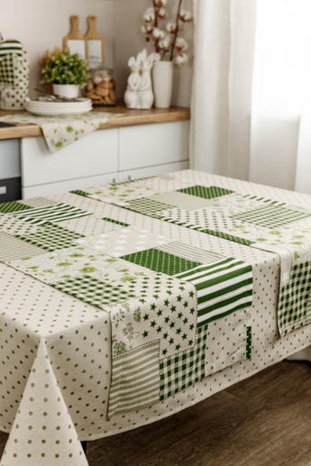 Скатертина Горох зелений ПРОВАНС, 136х220см 031602