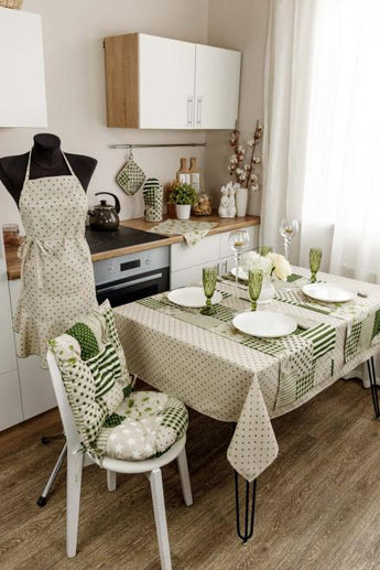 Скатертина Горох зелений ПРОВАНС, 136х220см 031602