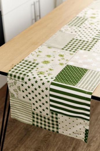Доріжка на стіл Печворк зелений ПРОВАНС, 40х140см 031542