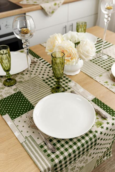 Доріжка на стіл Печворк зелений ПРОВАНС, 40х140см 031542