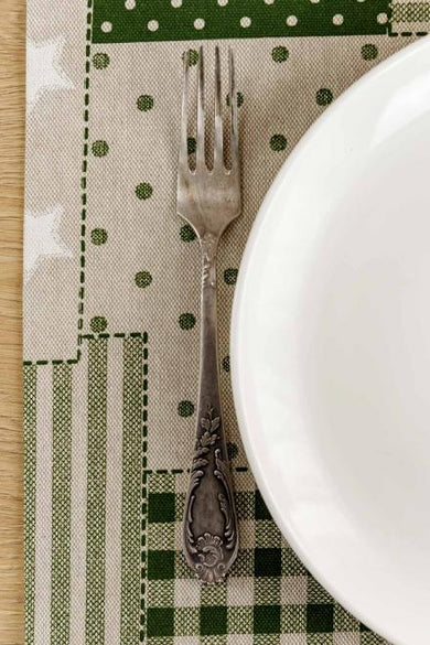 Доріжка на стіл Печворк зелений ПРОВАНС, 40х140см 031542